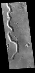 This image from NASA's Mars Odyssey shows a section of Nanedi Valles.