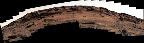 NASA's Curiosity Mars rover used its Mast Camera, or Mastcam, to capture this mound of rock nicknamed East Cliffs on May 7, 2022, the 3,466th Martian day, or sol, of the mission.