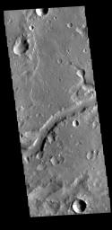 This image from NASA's Mars Odyssey shows a section of Hypanis Valles. Located in Xanthe Terra, the valley system is 270 km (167 miles) long.