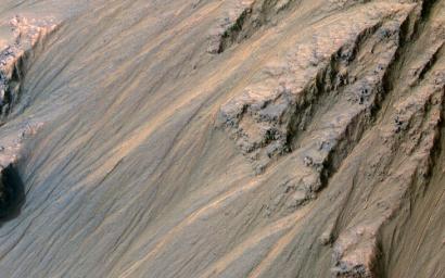 This image acquired on January 22, 2022 by NASA's Mars Reconnaissance Orbiter shows pristine-looking gullies in equatorial Valles Marineris.