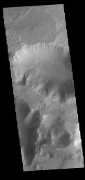 This image from NASA's Mars Odyssey shows the main part of Coprates Chasma (north) and Coprates Catena (south).