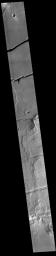 This image from NASA's Mars Odyssey shows graben at the top of the image, Mangala Fossae, the rest are part of Memnonia Fossae.