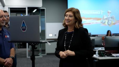 Students who have overcome academic challenges met NASA's Jet Propulsion Laboratory Director Laurie Leshin, Daniel Zayas, Art Thompson, and other Mars team members at a Dec. 6, 2022 virtual You've Got Perseverance event.