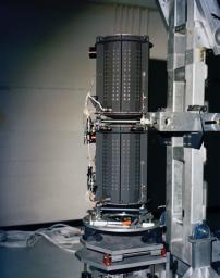 Each of NASA's Voyager probes are equipped with three radioisotope thermoelectric generators (RTGs), including the one shown here. The RTGs provide power for the spacecraft by converting the heat generated by the decay of plutonium-238 into electricity.