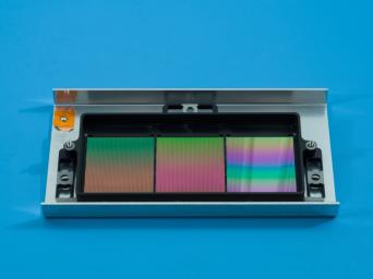 NASA's SPHEREx will use these filters to conduct spectroscopy, a technique that scientists can use to study the composition of an object. Each filter has multiple segments that block all but one specific wavelength of infrared light.