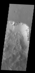 This image from NASA's Mars Odyssey shows part of Ius Chasma. Ius Chasma is at the western end of Valles Marineris.