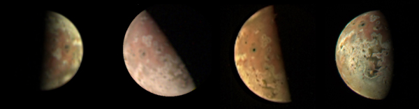 This composite image of Io was generated using data collected by the JunoCam imager aboard NASA's Juno spacecraft during four flybys of the Jovian moon.