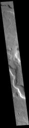 This image from NASA's Mars Odyssey shows part of a large unnamed channel located in northern Arabia Terra.