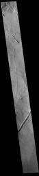 This image from NASA's Mars Odyssey shows part of the eastern flank of Pavonis Mons.