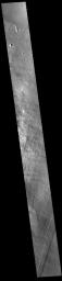 This image from NASA's Mars Odyssey shows linear features called Oti Fossae. Oti Fossae is located on the eastern flank of Arsia Mons.
