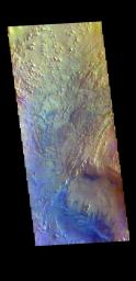 This image from NASA's Mars Odyssey shows part of the floor of Firsoff Crater.