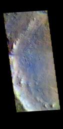 This image from NASA's Mars Odyssey shows the western half of Jezero Crater. The Perserverance Rover is located in this part of the crater.