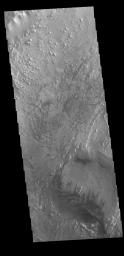 This image from NASA's Mars Odyssey shows part of the floor of Firsoff Crater.