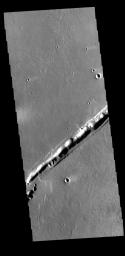 This image from NASA's Mars Odyssey shows a linear feature, part of Labeatis Fossae.