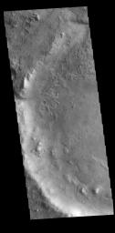 This image from NASA's Mars Odyssey shows the Jezero Crater delta deposit.