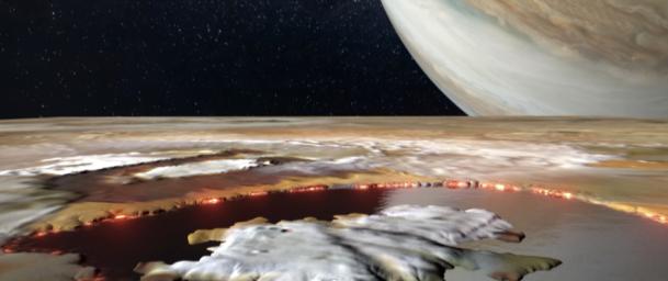 This animation is an artist's concept of Loki Patera, a lava lake on Jupiter's moon Io, made using data from the JunoCam imager aboard NASA's Juno spacecraft.