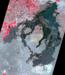 NASA's Terra spacecraft shows Craters of the Moon National Monument, located in southern Idaho in the Snake River Plain.