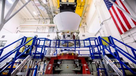 NASA's SPHEREx observatory is subjected to vibrations in all three axes separately. The test was successfully completed Aug. 16, 2024.