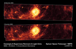 Figure 1: Supernova Remnant Cassiopeia A One Year Apart