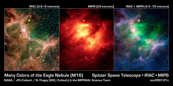 Click here for poster version of PIA09108 Many Colors of the Eagle Nebula