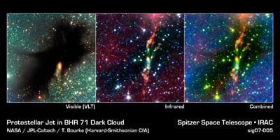 Click here for 3-panel version of PIA09338 Spitzer Digs Up Hidden Stars