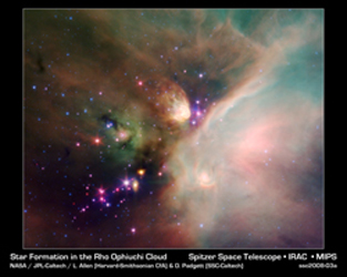 Click here for poster version of PIA10181 Young Stars in Their Baby Blanket of Dust