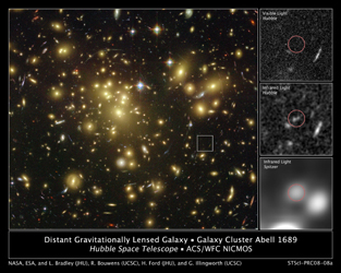 Click here for larger poster version of PIA10237 Astronomers Uncover One of the Youngest and Brightest Galaxies in the Early Universe
