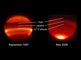 Click here for annotated version of Saturn's Infrared Temperature Snapshot