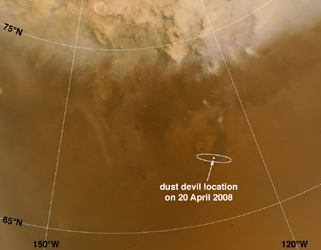 Click here for annotated version of PIA10634 Phoenix Landing Area Viewed by Mars Color Imager