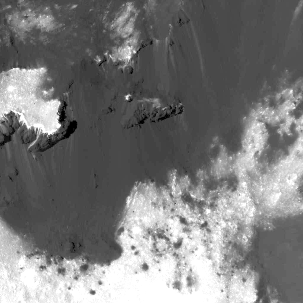 The western side of Cerealia Facula, from an altitude of about 21 miles (NASA/JPL-Caltech/UCLA/MPS/DLR/IDA)