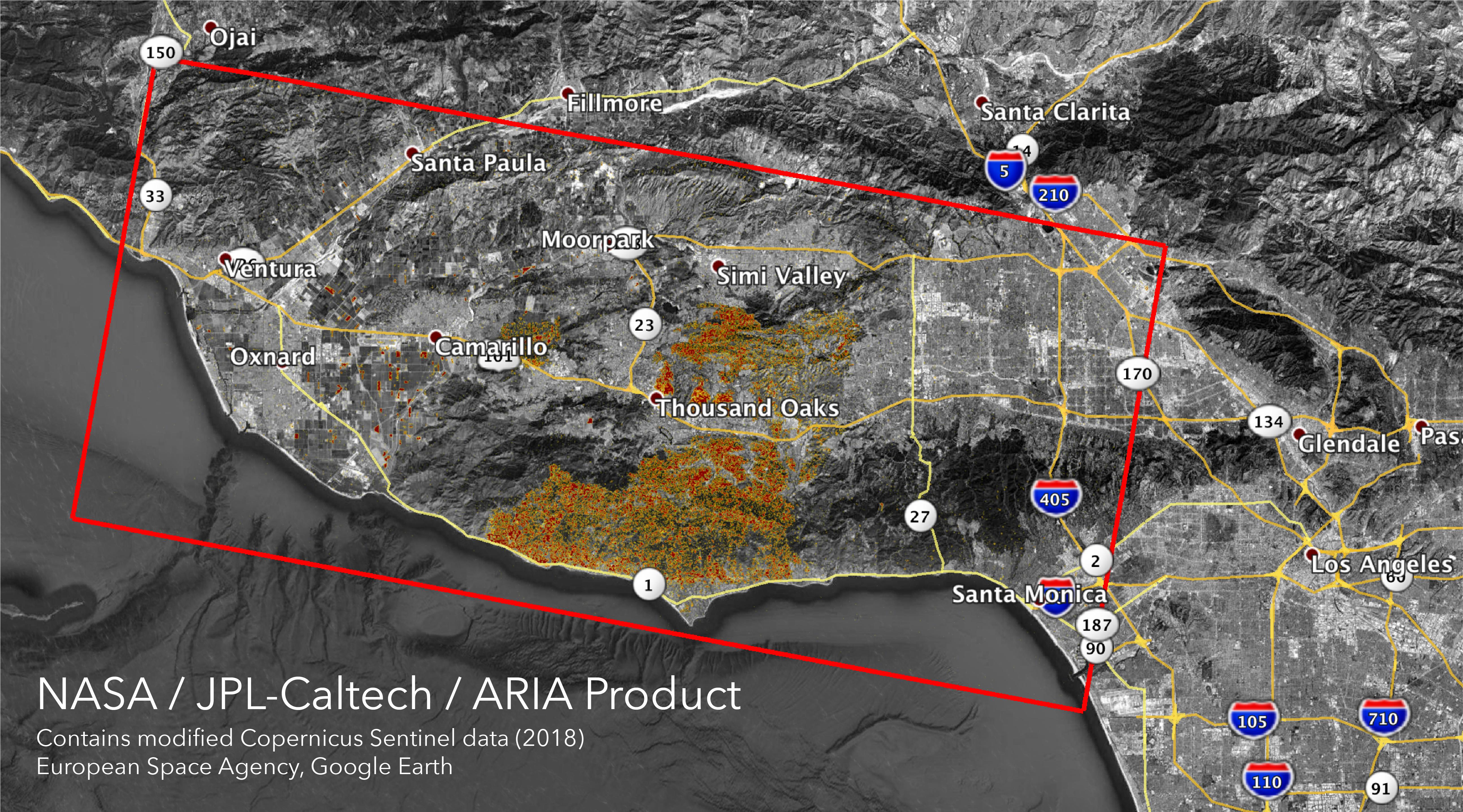 space images | nasa's aria maps california fire damage