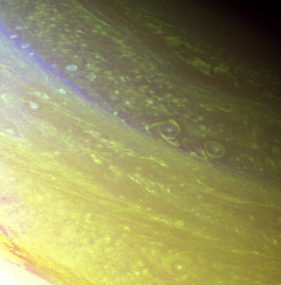 Saturn's north polar region from 633,000 km (393,000 mi)Voyager 2 photo PIA02226 (25 August 1981)Source: NASA JPL Photojournal PIA02226_modest.jpg