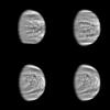 These are enhanced versions of four views of the planet Venus taken by NASA's Galileo's Solid State Imaging System at distances ranging from 1.4 to 2 million miles as the spacecraft receded from Venus.