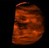 This false-color image is a near-infrared map of lower-level clouds on the night side of Venus, obtained by NASA's Galileo spacecraft as it approached the planet's night side on Feb. 10, 1990.