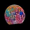 This false-color photograph is a composite of 15 images of the Moon taken through three color filters NASA's Galileo's solid-state imaging system during the spacecraft's passage through the Earth-Moon system on December 8, 1992.