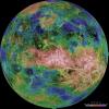 The hemispheric view of Venus, as revealed by more than a decade of radar investigations culminating in NASA's 1990-1994 Magellan mission, is centered at 90 degrees east longitude. 