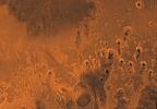 Mars digital-image mosaic merged with color of the MC-11 quadrangle, Oxia Palus region of Mars. This image is from NASA's Viking Orbiter 1.