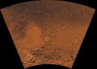 Mars digital-image mosaic merged with color of the MC-26 quadrangle, Argyre region of Mars. This image is from NASA's Viking Orbiter 1.