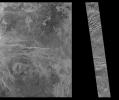 This image shows a comparison between NASA's Magellan image (right) and the highest resolution Earth-based Arecibo radar image of Venus.