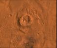 A color image of the Apollinaris Patera Region of Mars; north toward top, taken by NASA's Viking spacecraft.
