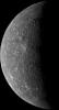 The first image of Mercury acquired by NASA's Mariner 10 in 1974. Mariner 10's trajectory brought it behind the lighted hemisphere of Mercury in order to acquire important measurements with other instruments.