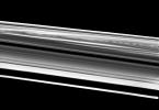 This wide-angle image of Saturn's rings was taken Aug. 26 just before NASA's Voyager 2's crossing of the plane of these complex structures. The spacecraft was 103,000 kilometers (64,000 miles) from the rings when it acquired this image. 