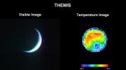 NASA's 2001 Mars Odyssey's Thermal Emission Imaging System (THEMIS) acquired these images of the Earth using its visible and infrared cameras as it left the Earth.