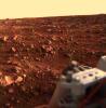 This color image of the Martian surface in the Chryse area was taken by NASA's Viking Lander 1, looking southwest, about 15 minutes before sunset on the evening of August 21, 1997.