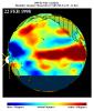 This image shows differences in atmospheric water vapor relative to a normal (average) year in the Earth's upper troposphere about 10 kilometers (6 miles) above the surface.