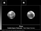 The never-before-seen surface of the distant planet Pluto is resolved in these NASA Hubble Space Telescope pictures, taken with the European Space Agency's Faint Object Camera (FOC) aboard Hubble.