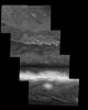 This mosaic shows the features of Jupiter's main visible cloud deck and the hazy cloud layer above it as seen by NASA's Galileo spacecraft on April 3, 1997.