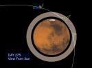 The Martian ionosphere is seen in this image from NASA's Mars Global Surveyor.