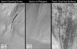 These views captured by NASA's Mars Global Surveyor are from northwestern Elysium Planitia in the martian northern hemisphere thought to dry gullies.