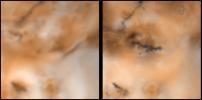 Detail of changes on Jupiter's moon Io in the region around Volund as seen by NASA's Voyager 1 spacecraft in April 1979 (left frame) and NASA's Galileo spacecraft in September 1996 (right frame).